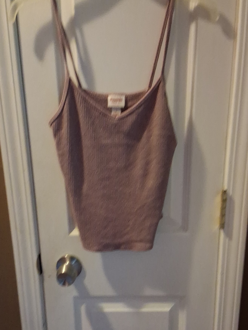 Mossimo Supply Co. Ribbed Spaghetti Strap Tank in Mauve Pink